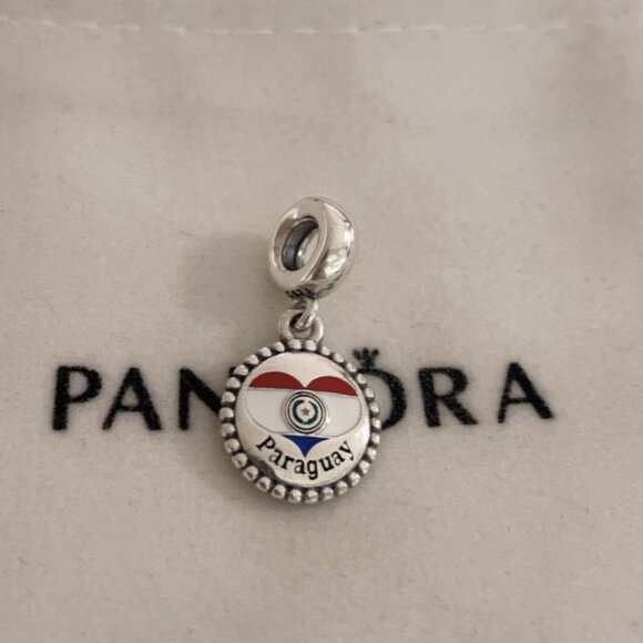 Pandora Paraguay Flag Exclusive Charm Pendant - Picture 1 of 4
